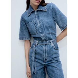 MANGO Fleur Combinaison en jean  