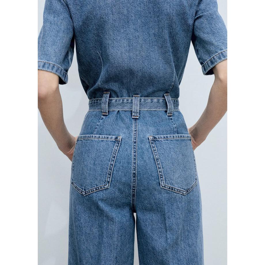 MANGO Fleur Denim Jumpsuit  
