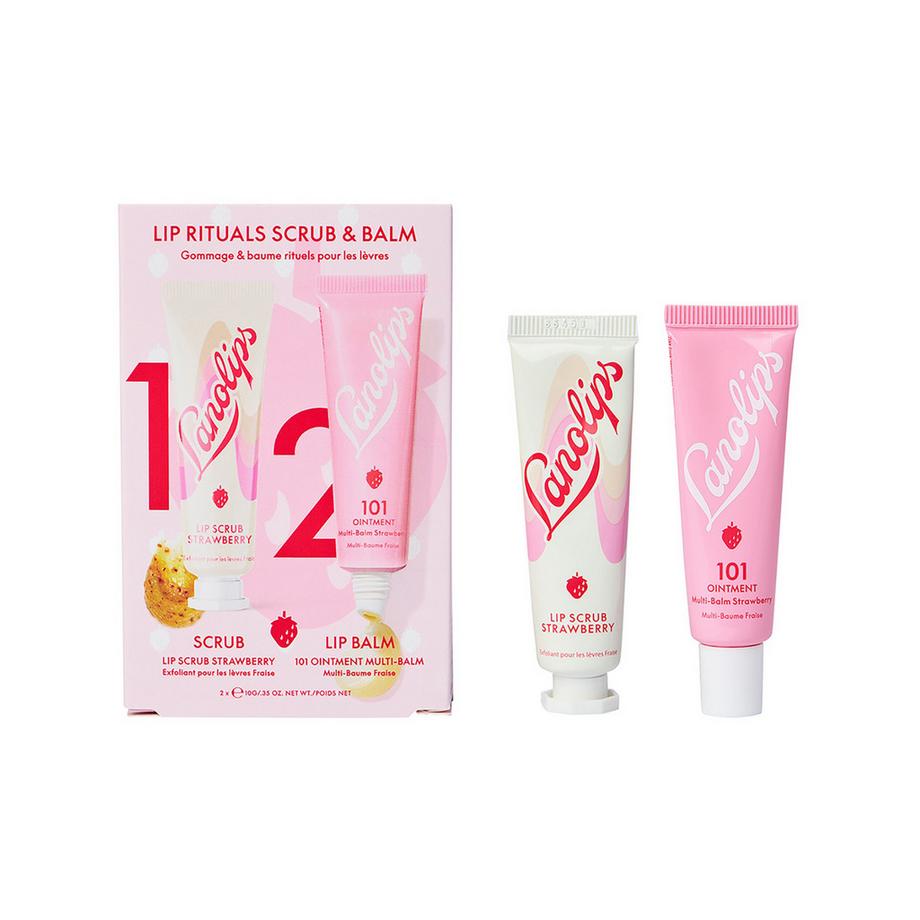Lanolips  Erdbeer-Lippenritual - Lippenbalsam und Peeling 