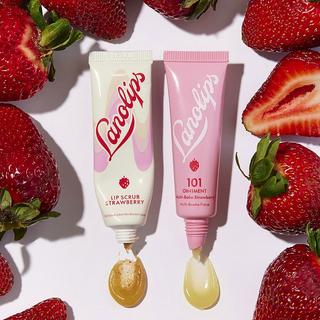 Lanolips  Balsamo e scrub rituale per labbra alla fragola - balsamo labbra e scrub 