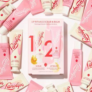 Lanolips  Balsamo e scrub rituale per labbra alla fragola - balsamo labbra e scrub 