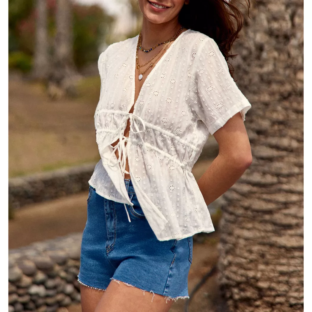 La Petite Etoile - Bluse, für Damen, Ecru, Größe S 4