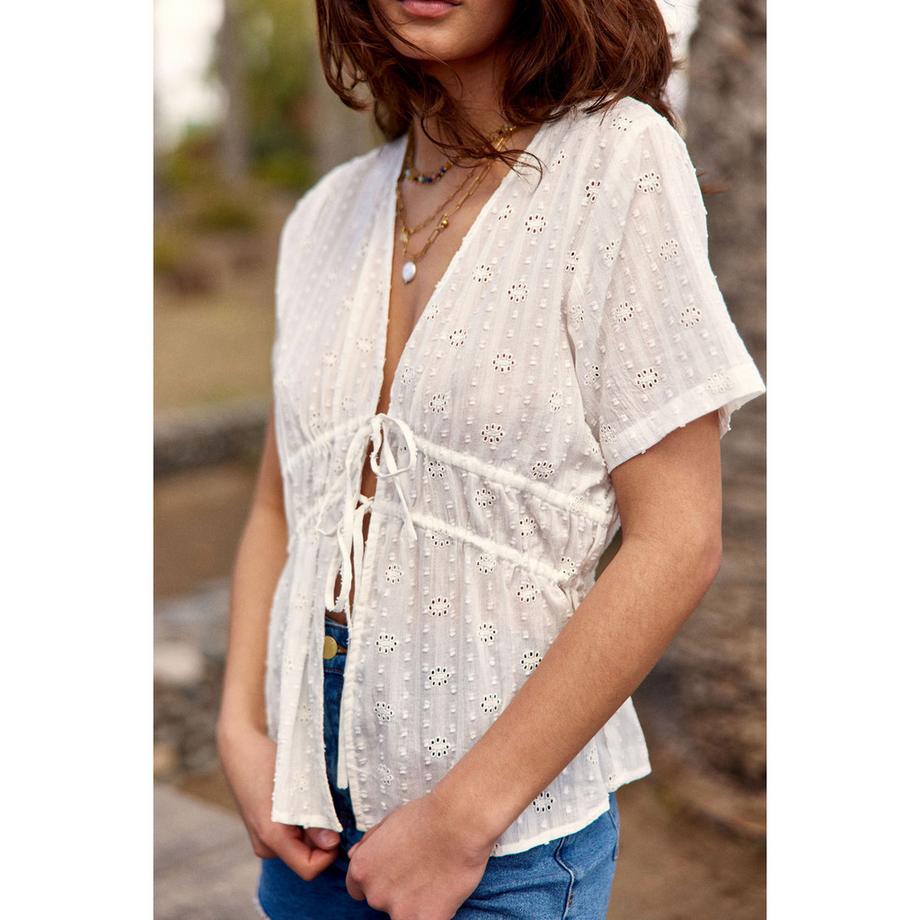 La Petite Etoile Camicetta ricamata a maniche corte  