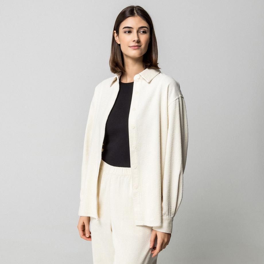 Manor Woman Chemise velours côtelé manches longues  