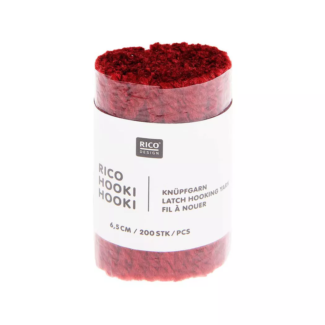 Rico Design - Knüpfgarn, 6.5CM, Dunkelrot