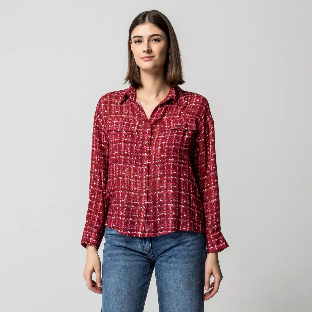 Manor Woman - Bluse, für Damen, Rubin, Größe 38