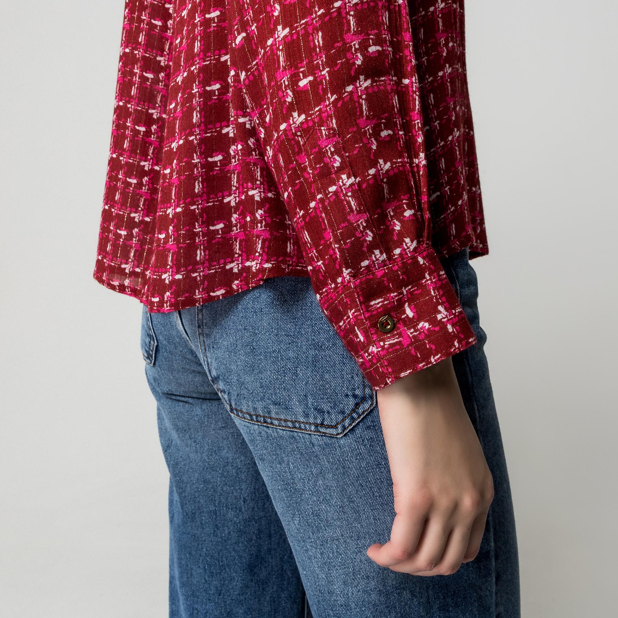 Manor Woman Karierte Langarmbluse Regular Fit  