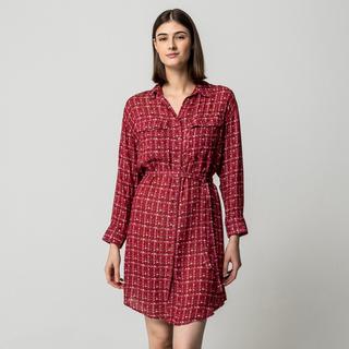 Manor Woman Robe chemise à carreaux manches longues  