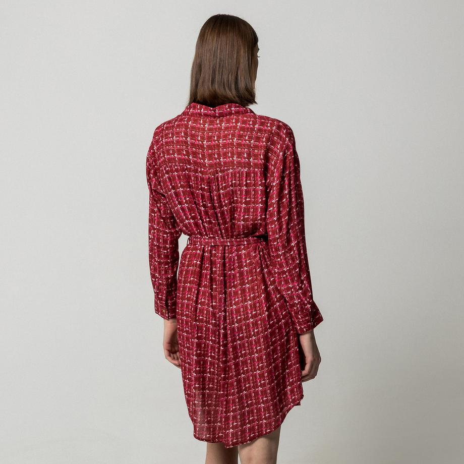 Manor Woman Robe chemise à carreaux manches longues  