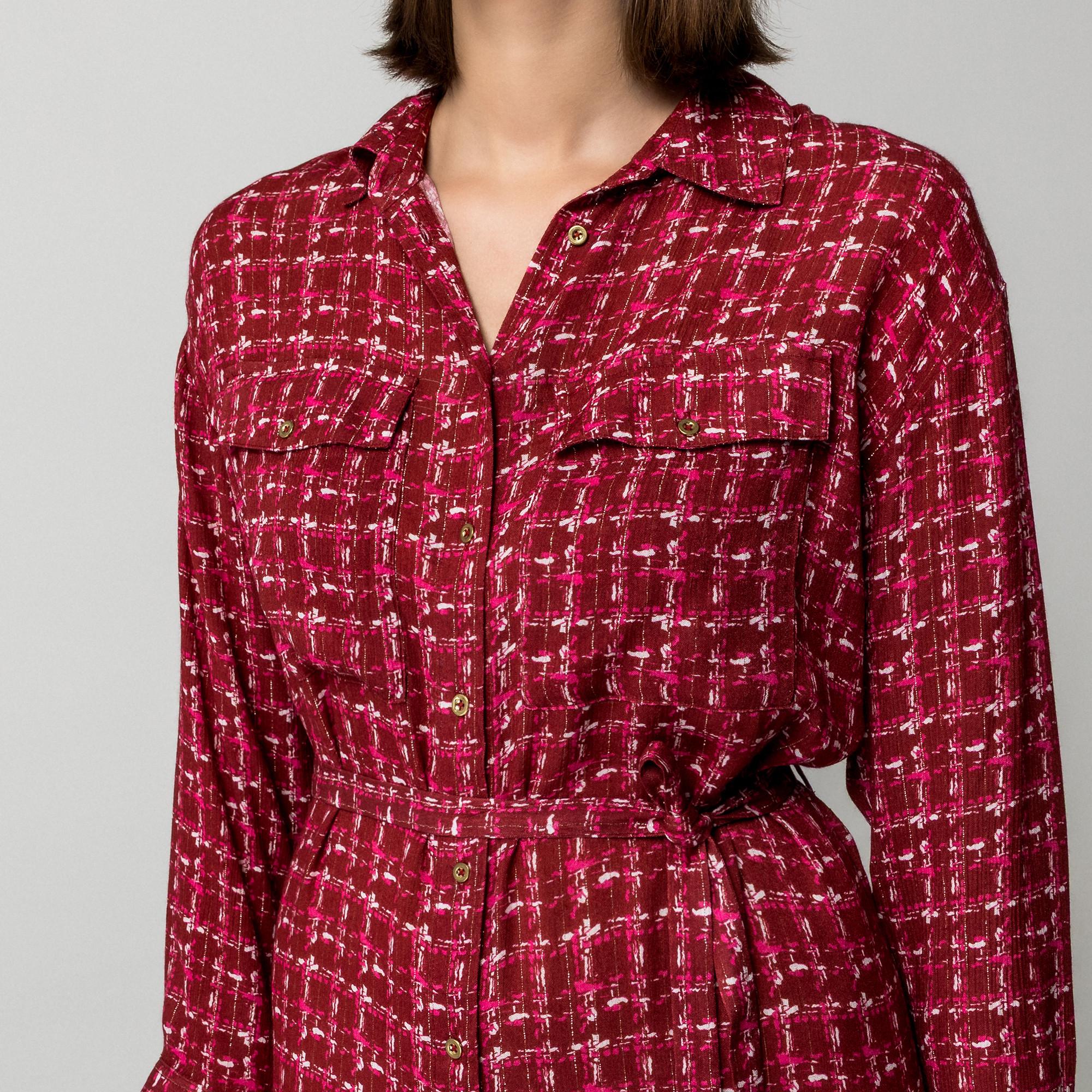 Manor Woman Robe chemise à carreaux manches longues  