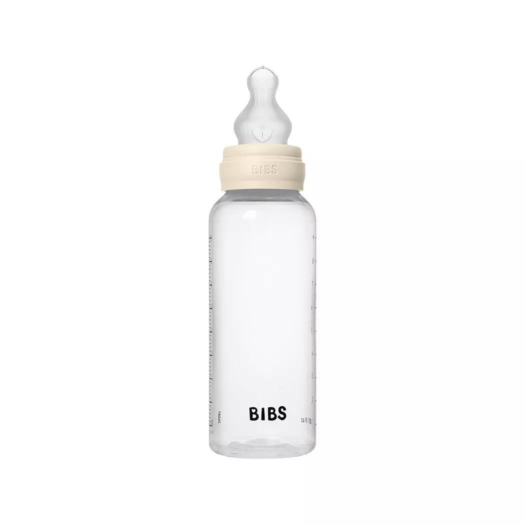 BIBS Baby Bottle Round Silicone 270 ml Medium Flow Ivory - 1 stk. 2
