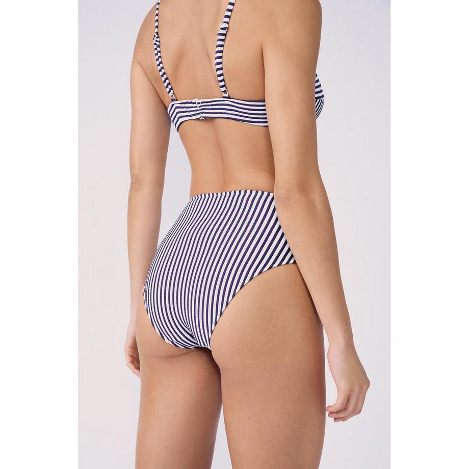 Etam Gestreifter High Waist Bikini  