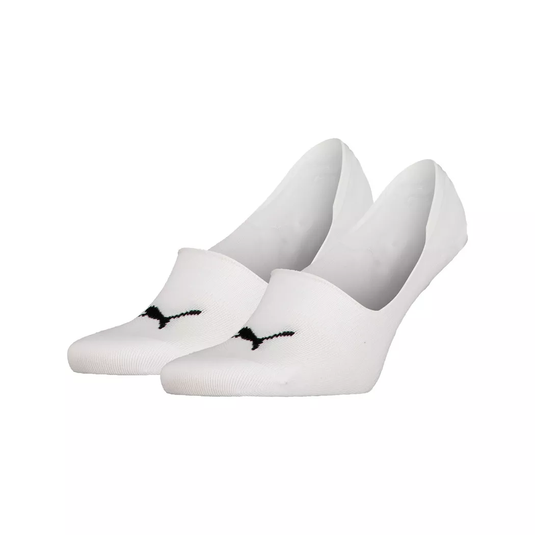 Füßlinge PUMA "PUMA UNISEX MID CUT FOOTIE", Damen, Gr. 43-46, weiß, Baumwollmischung, normal, Socken, No-Show-Socks, Silikon in der Ferse für optimalen Halt