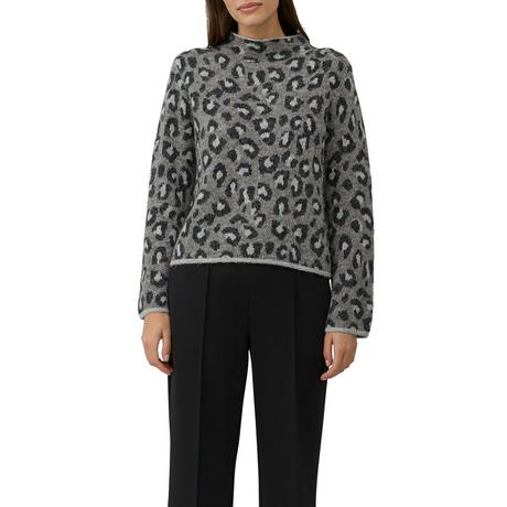 S. Oliver Black Label Pull Tricot Col Montant Imprimé Léopard  