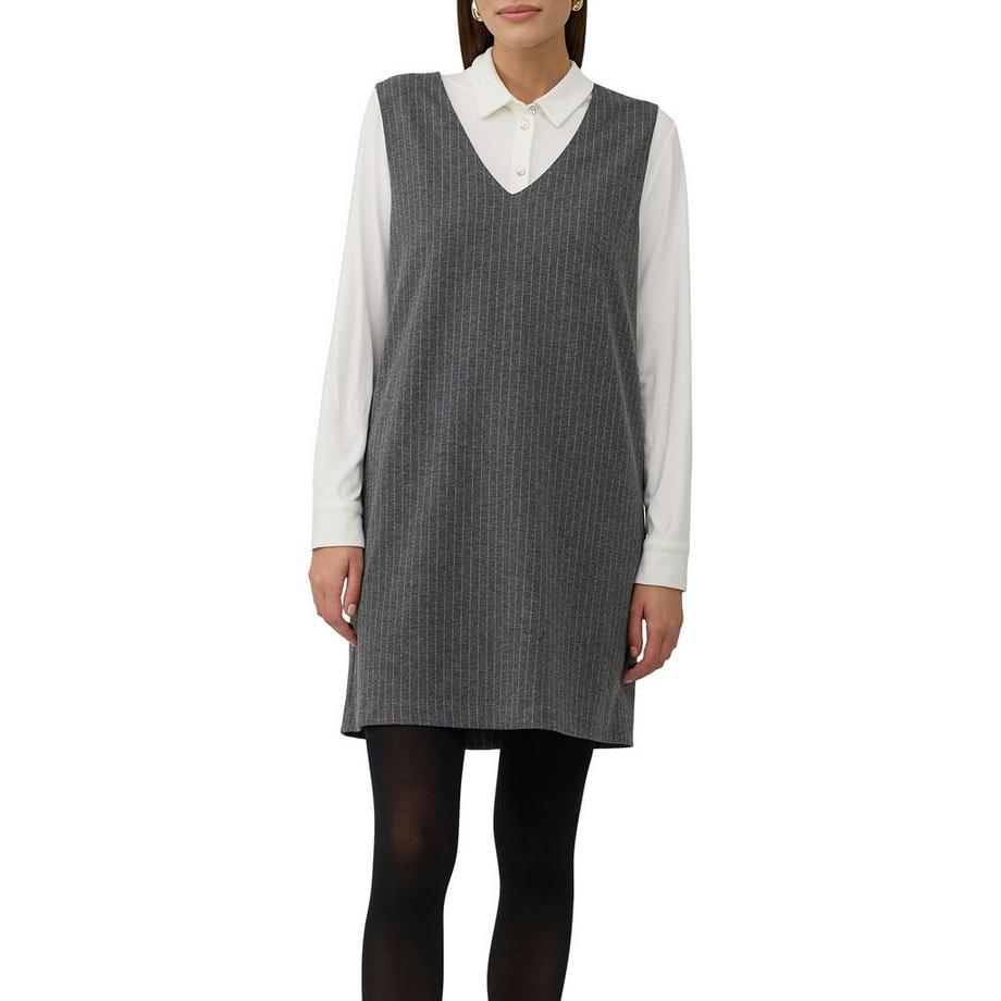 S. Oliver Black Label Robe sans Manches A-Ligne à Rayures Épingles  