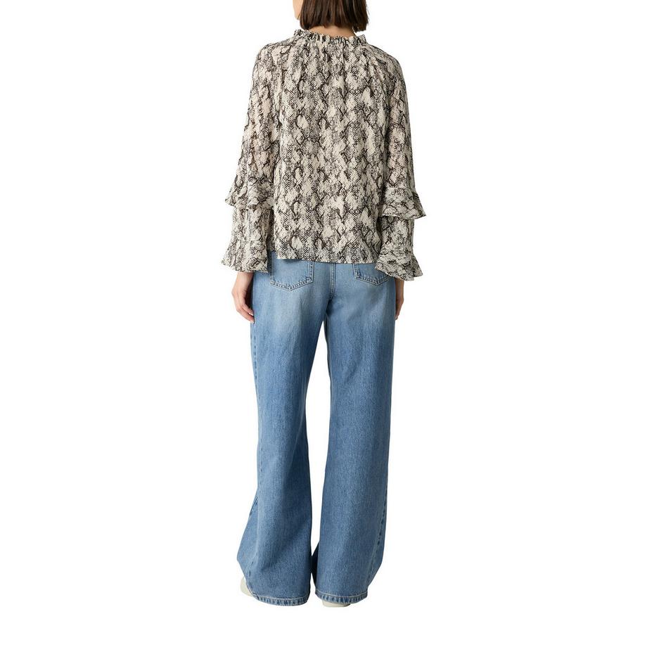 Comma Camicetta in Chiffon con Collo a Balze  