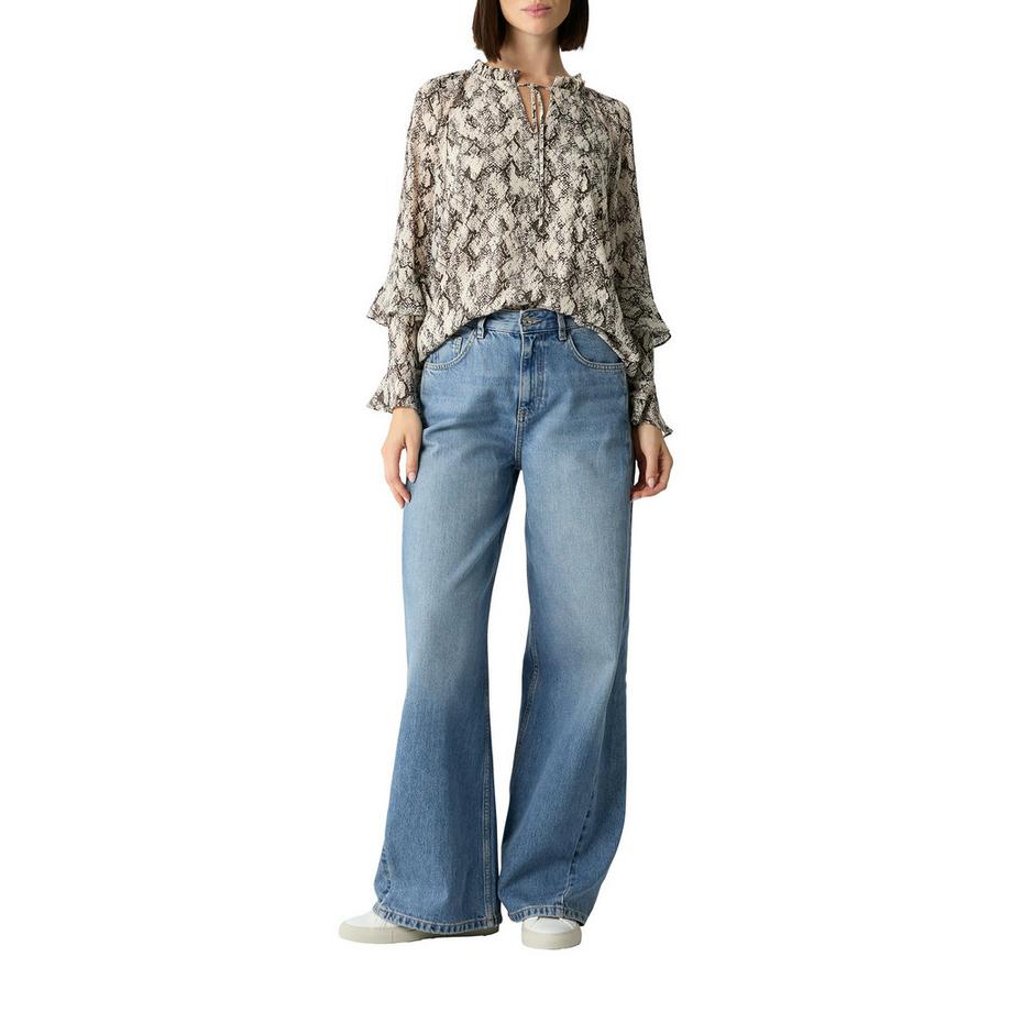 Comma Camicetta in Chiffon con Collo a Balze  