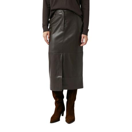 Comma Gonna Midi Effetto Pelle  