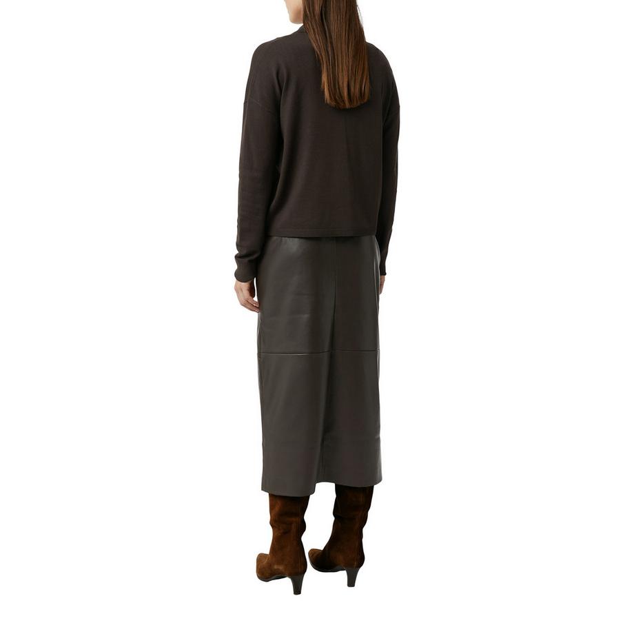 Comma Jupe Midi Aspect Cuir  