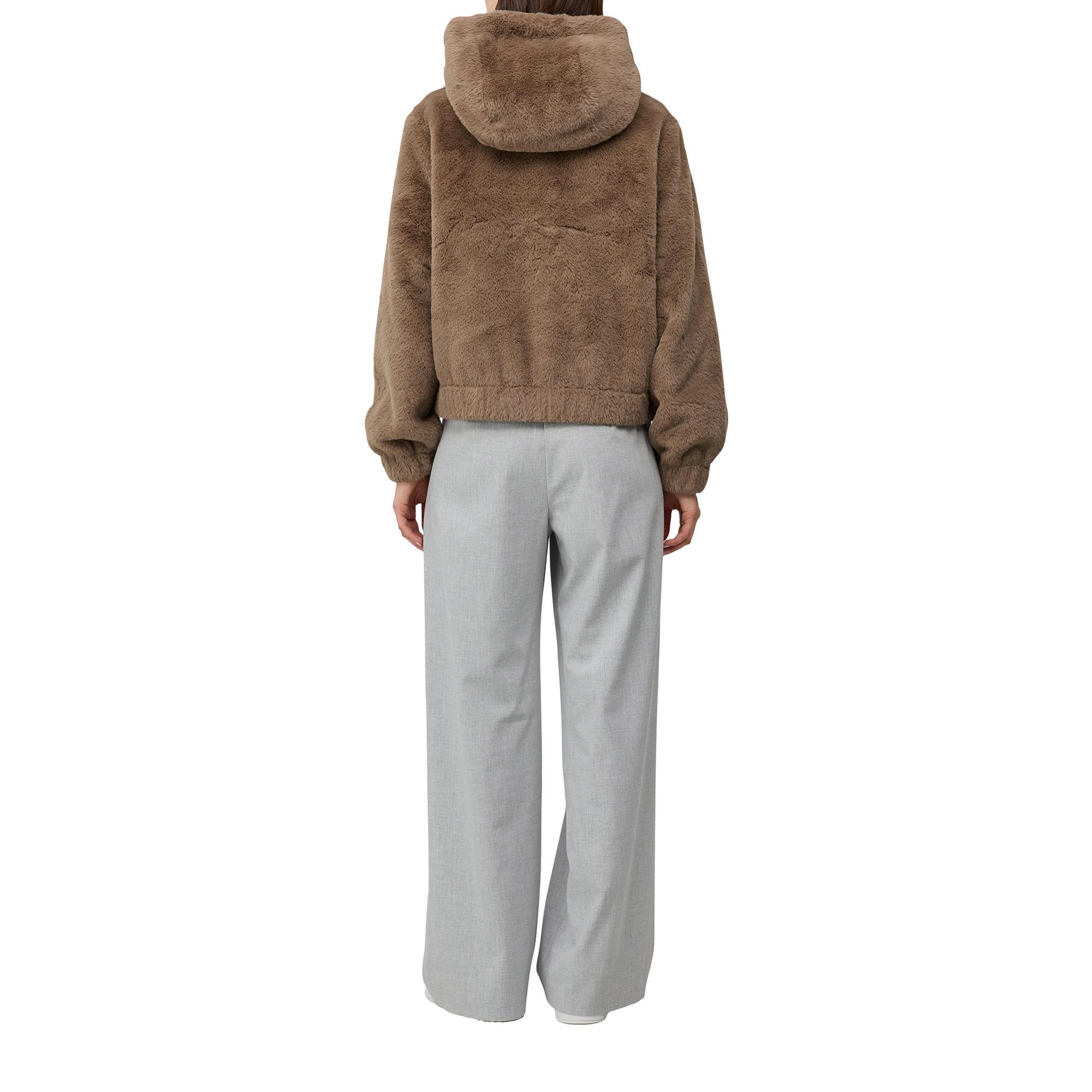 S. Oliver Black Label Kapuzenjacke aus Fellimitat  