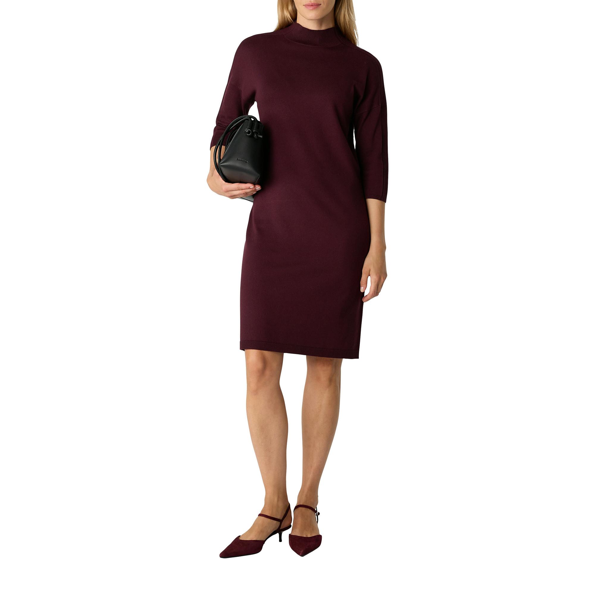 Comma Robe Midi Mock Neck Coupe Ajustée  