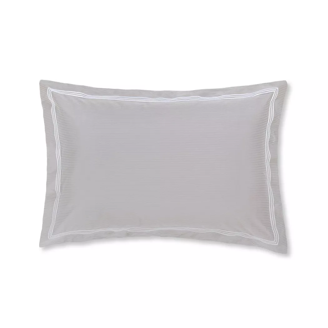 Manor - Kissenbezug, Ventidue Gestreifter Satin Kissenbezug, 60 x 90 cm, Grau