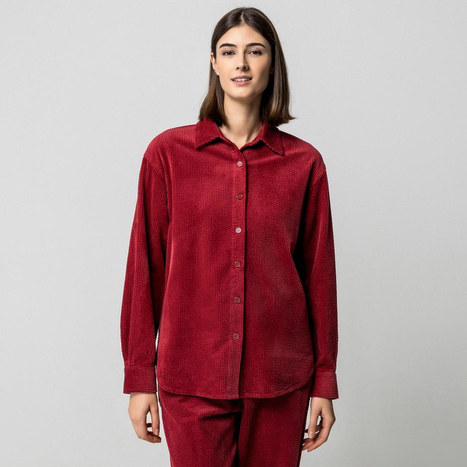 Manor Woman Chemise velours côtelé manches longues  
