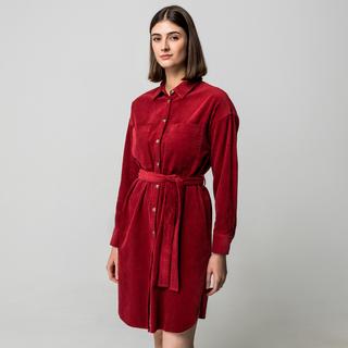 Manor Woman Robe Chemise Courte en Velours Côtelé  