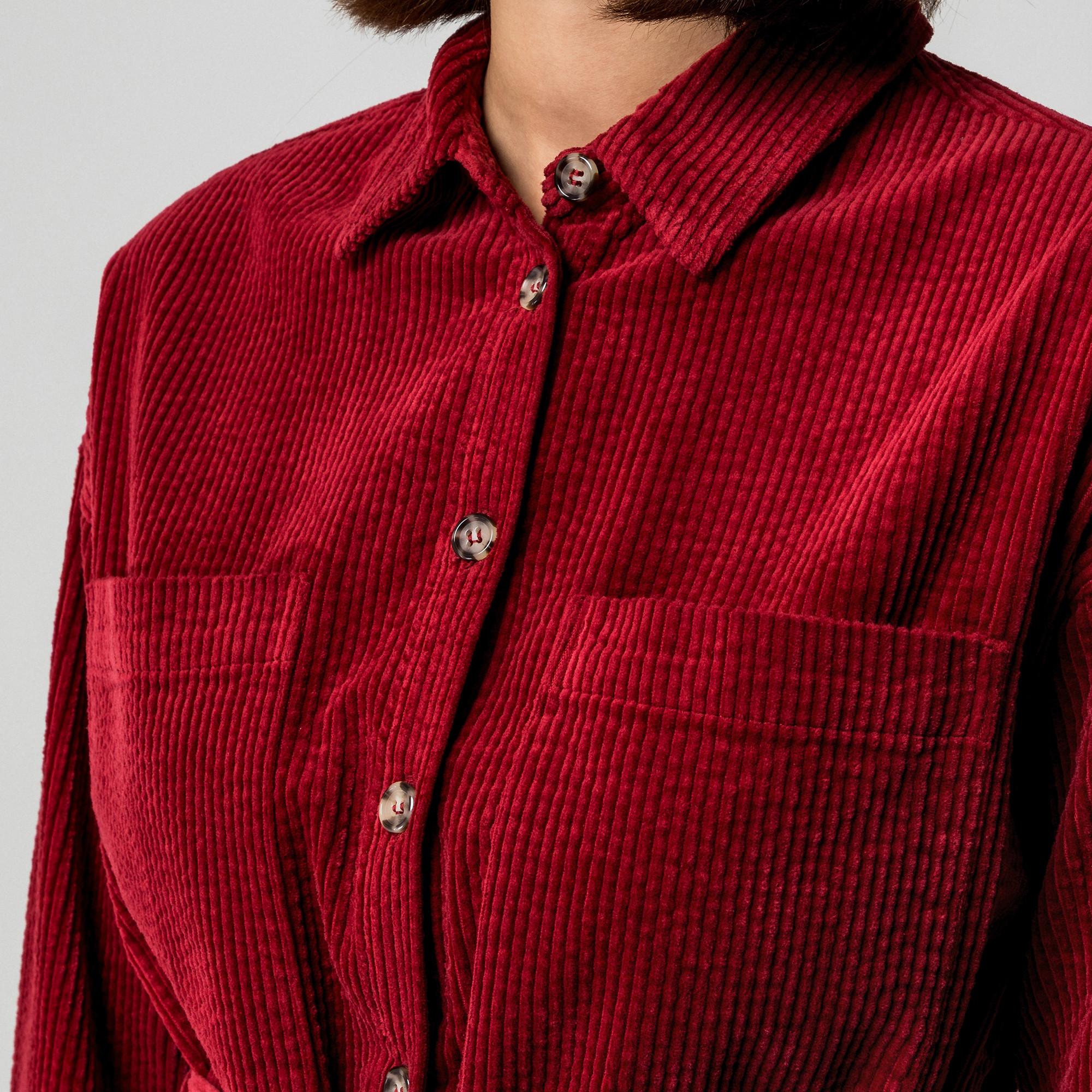 Manor Woman Robe Chemise Courte en Velours Côtelé  