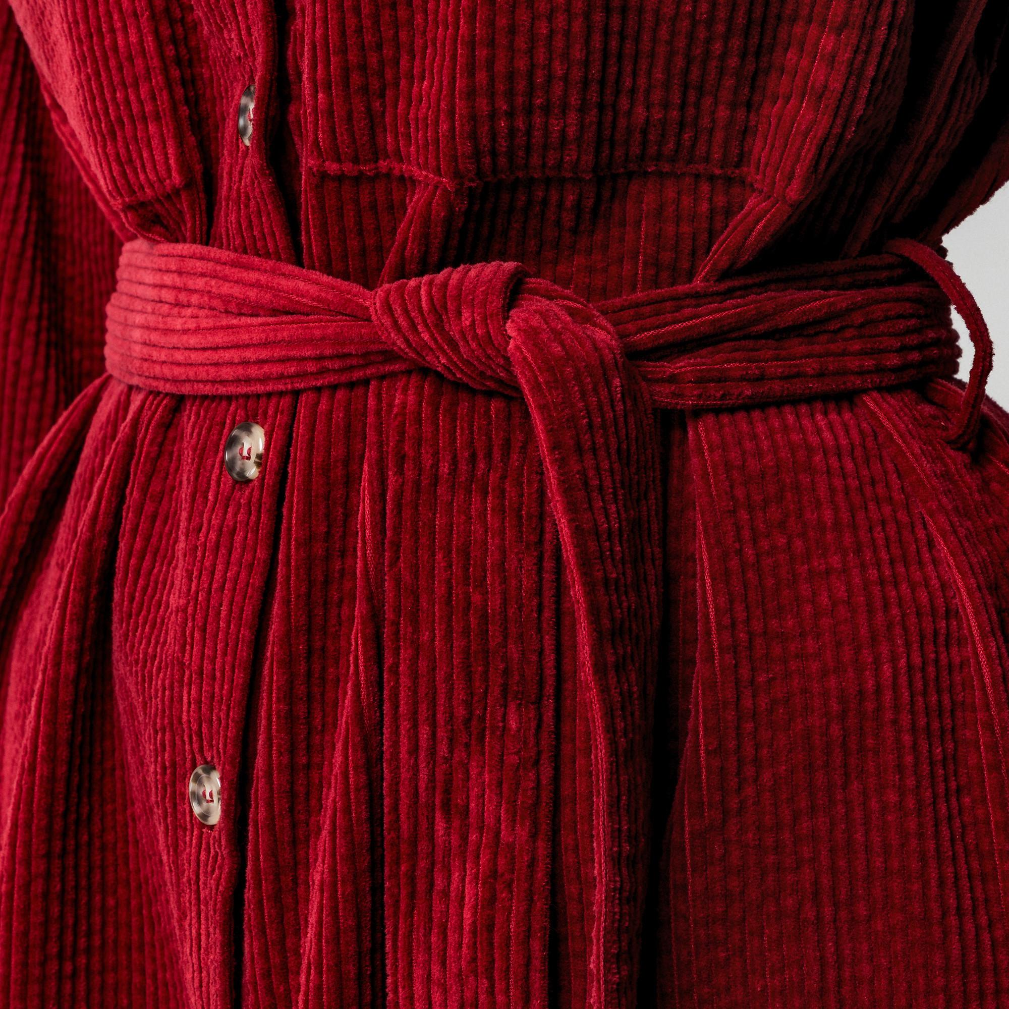 Manor Woman Robe Chemise Courte en Velours Côtelé  