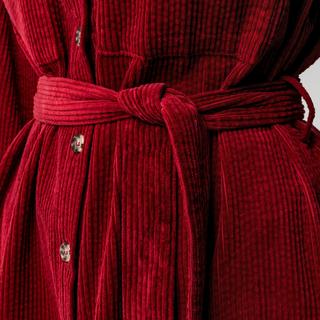 Manor Woman Robe Chemise Courte en Velours Côtelé  