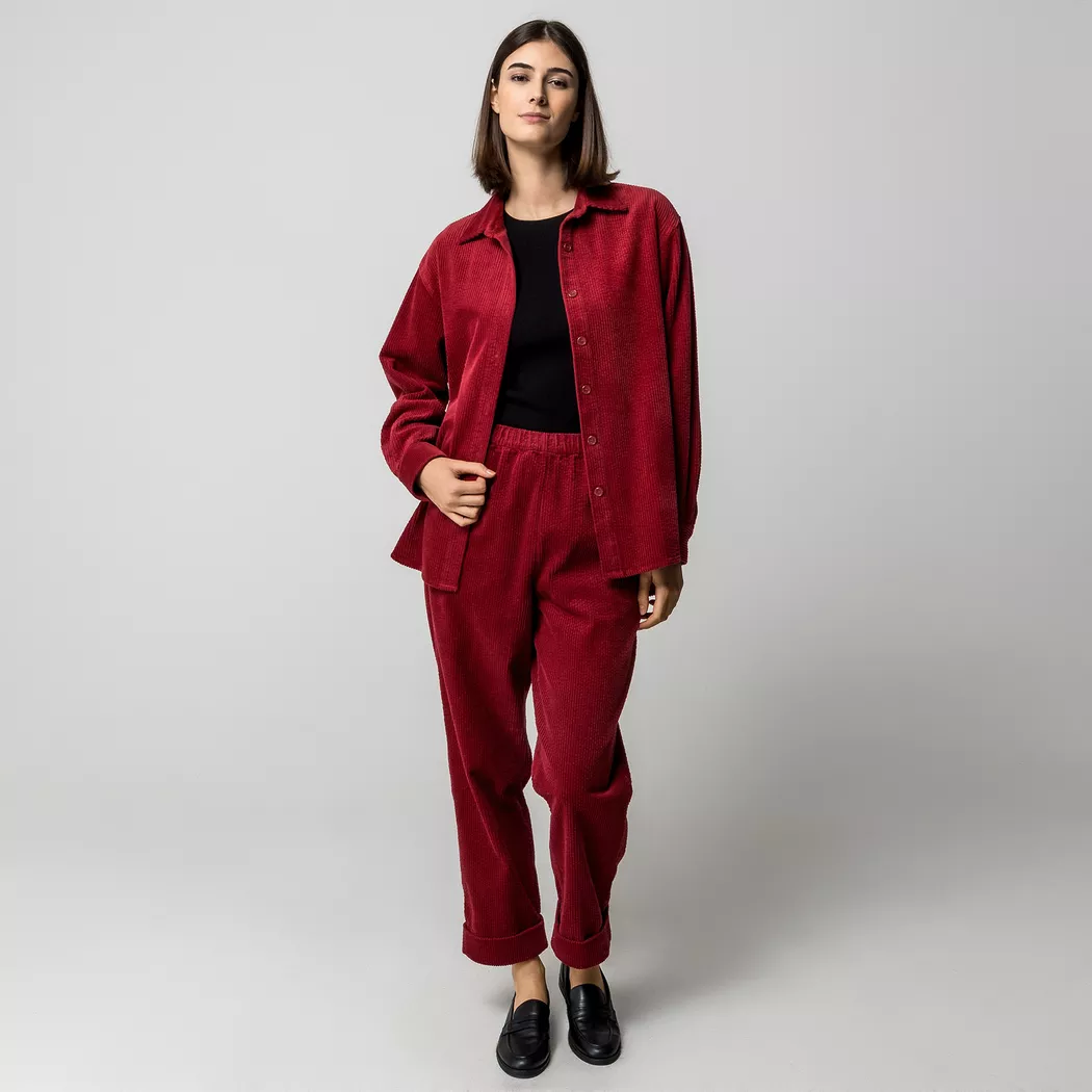 Manor Woman - Cordhose, Regular Fit, für Damen, Bordeaux, Größe 40
