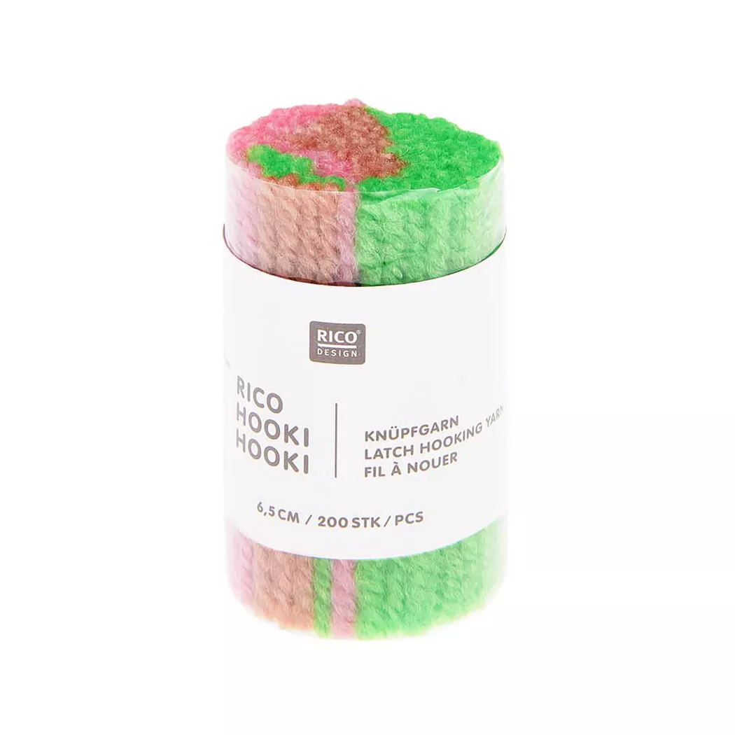 Rico Design Rico Hooki Hooki Knüpfgarn marmoriert Neongrün