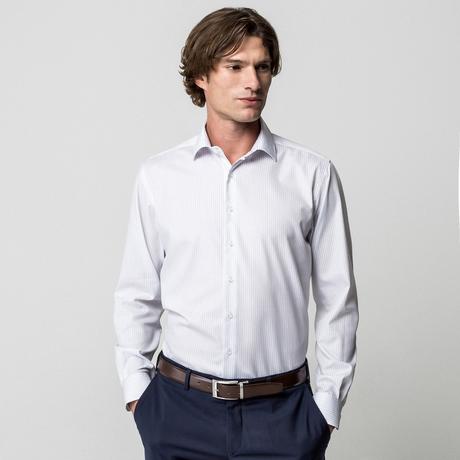 Manor Man Gestreiftes Langarmhemd  