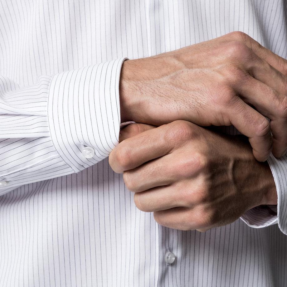 Manor Man Gestreiftes Langarmhemd  