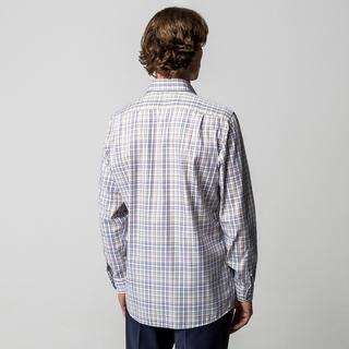 Manor Man Classic Fit Kariertes Langarmhemd  