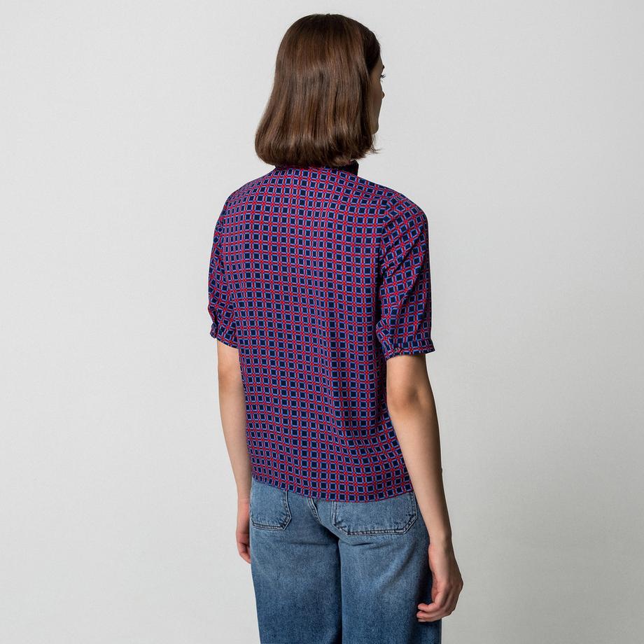 Manor Woman Chemisier Motif Rétro Col Montant  