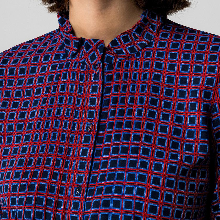 Manor Woman Chemisier Motif Rétro Col Montant  