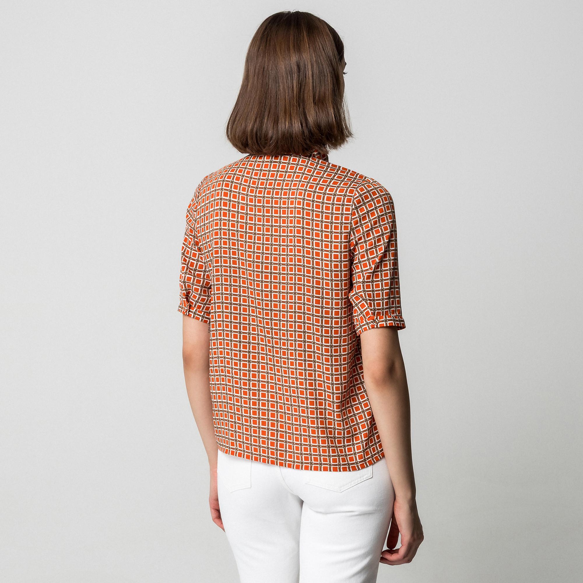 Manor Woman Chemisier Motif Rétro Col Montant  