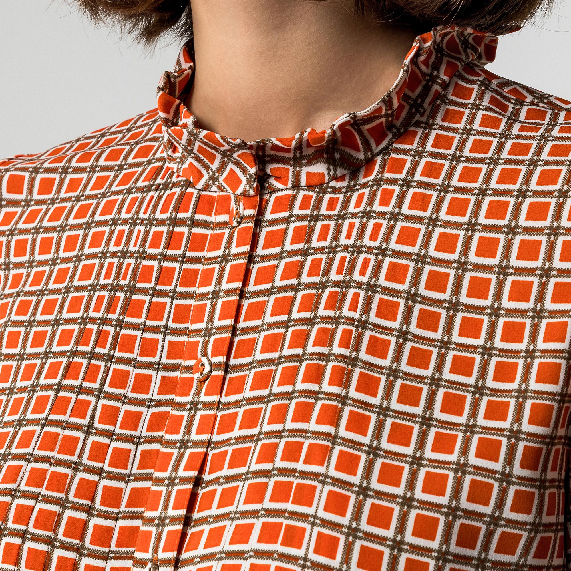 Manor Woman Chemisier Motif Rétro Col Montant  