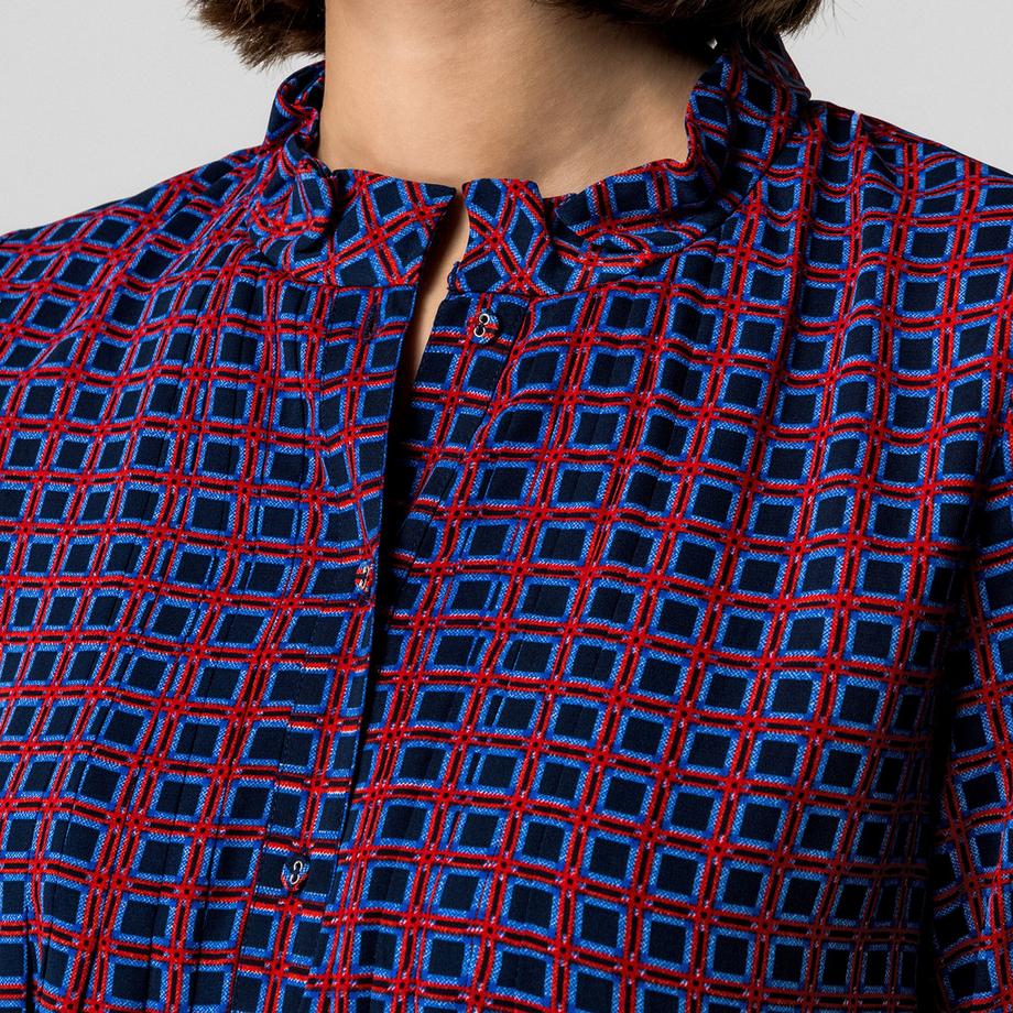 Manor Woman Mini Abito Svasato Collo Coreana con Volant  