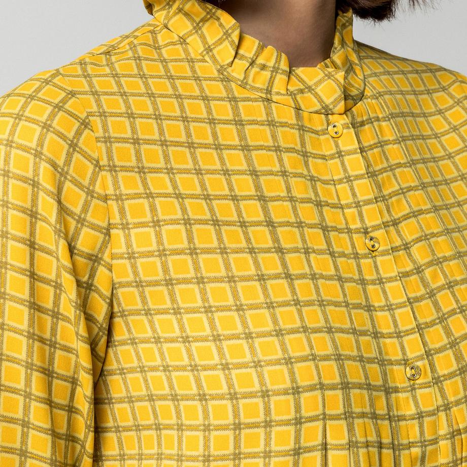 Manor Woman Mini Robe Col Montant Volanté  