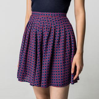 Manor Woman Jupe plissée courte motif rétro  