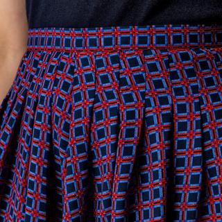 Manor Woman Jupe plissée courte motif rétro  