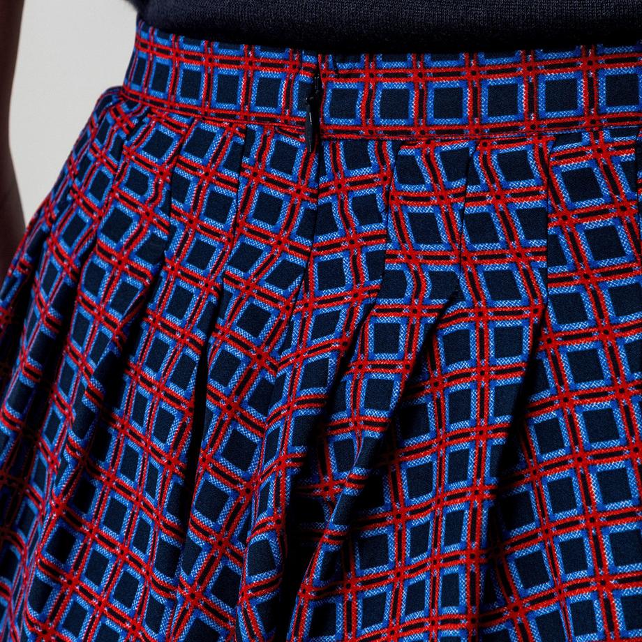 Manor Woman Jupe plissée courte imprimé rétro  