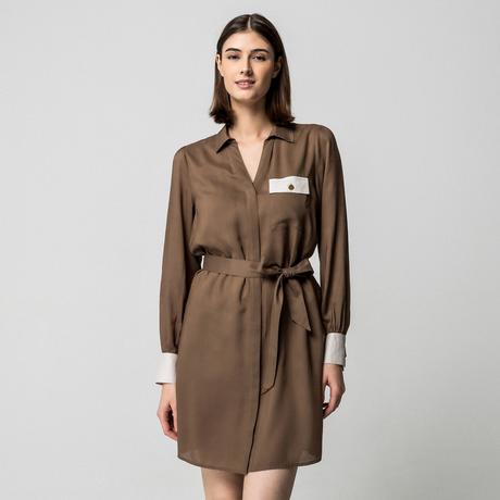 Manor Woman Abito Casual Maniche Lunghe Collo Polo  