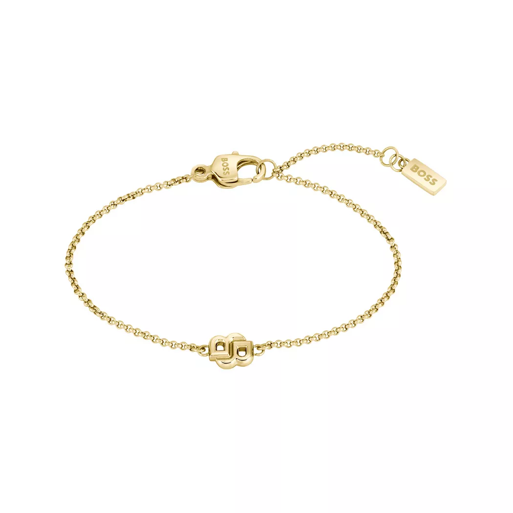 Ladies BOSS Double B Yellow Gold Coloured Bracelet