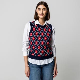 Manor Woman Gilet Argyle in Maglia Fine  