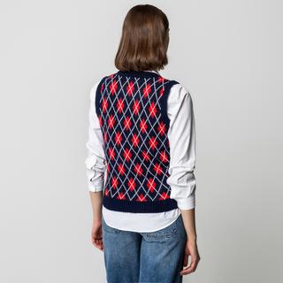 Manor Woman Gilet Argyle in Maglia Fine  