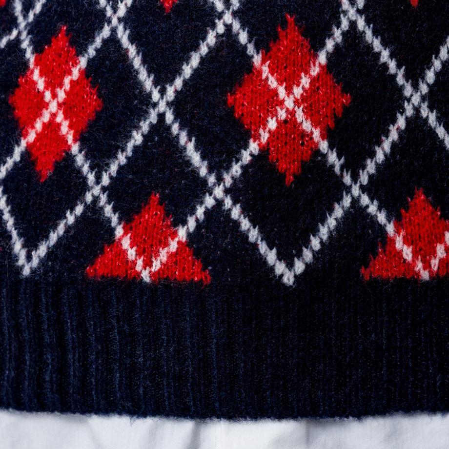 Manor Woman Gilet Argyle en Maille Fine  